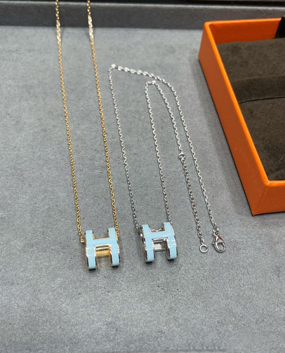 [⭐Glow]POP H SKY BLUE NECKLACE
