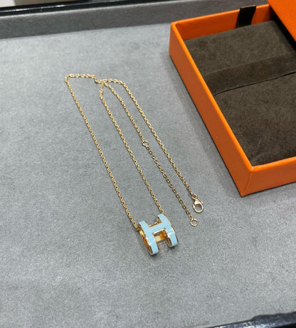 [⭐Glow]POP H SKY BLUE NECKLACE