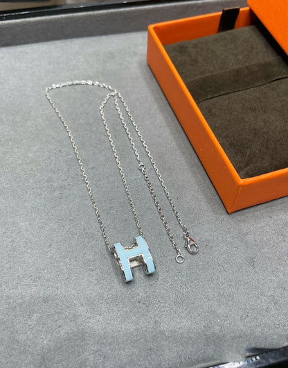 [⭐Glow]POP H SKY BLUE NECKLACE