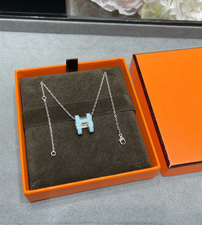 [⭐Glow]POP H SKY BLUE NECKLACE
