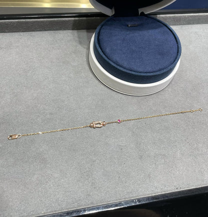 [⭐Glow]FORCE 10 DIAMOND CHAIN LINK PINK GOLD BRACELET