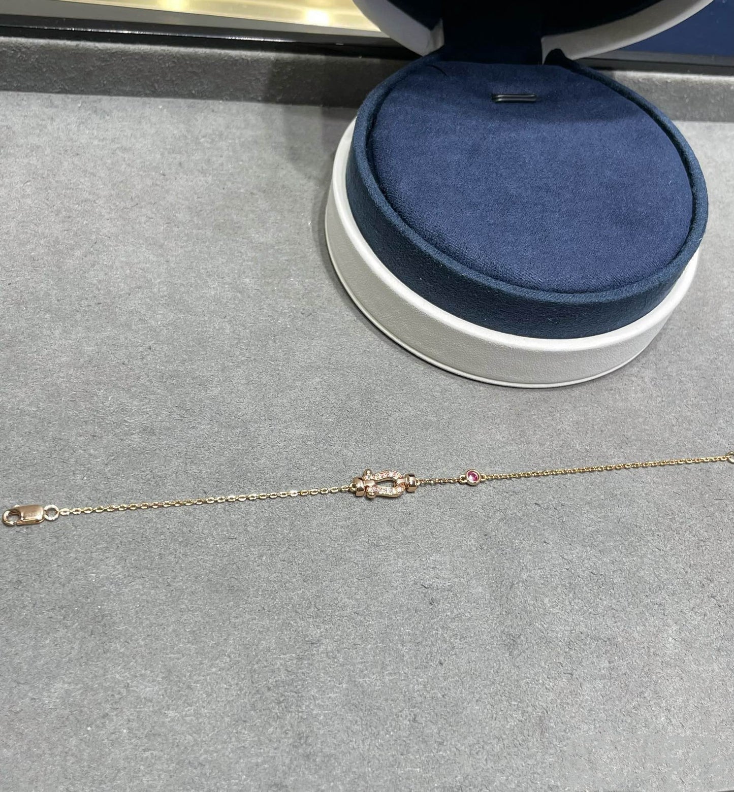 [⭐Glow]FORCE 10 DIAMOND CHAIN LINK PINK GOLD BRACELET