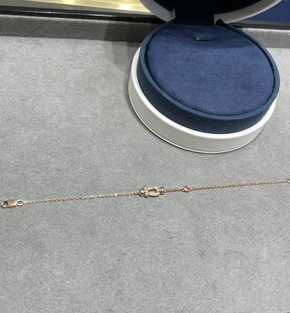 [⭐Glow]FORCE 10 DIAMOND CHAIN LINK PINK GOLD BRACELET