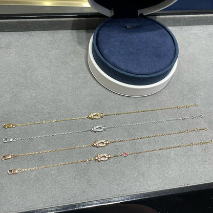 [⭐Glow]FORCE 10 DIAMOND CHAIN LINK PINK GOLD BRACELET
