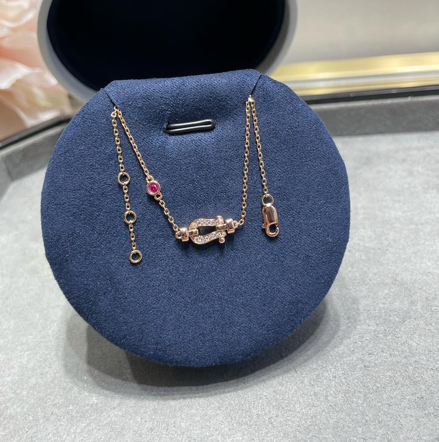 [⭐Glow]FORCE 10 DIAMOND CHAIN LINK PINK GOLD BRACELET