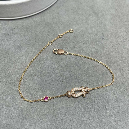 [⭐Glow]FORCE 10 DIAMOND CHAIN LINK PINK GOLD BRACELET