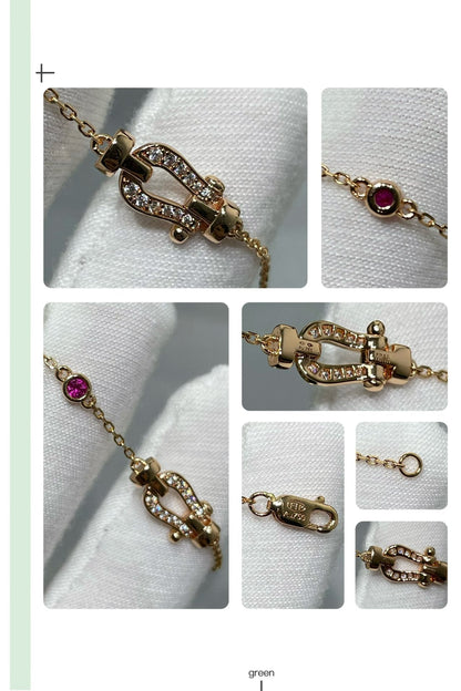 [⭐Glow]FORCE 10 DIAMOND CHAIN LINK PINK GOLD BRACELET