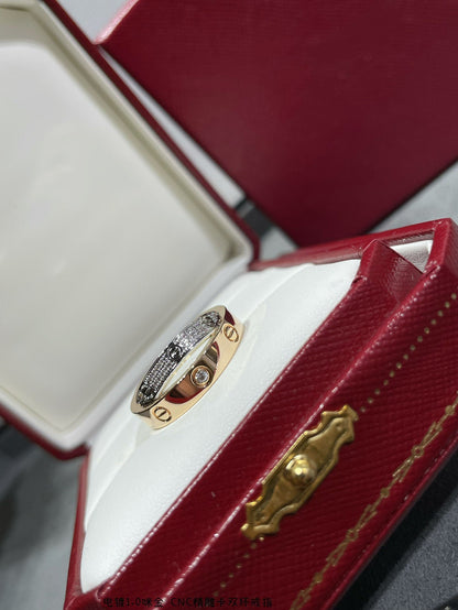 [⭐Glow]LOVE PINK GOLD SILVER DIAMOND DOUBLE RING