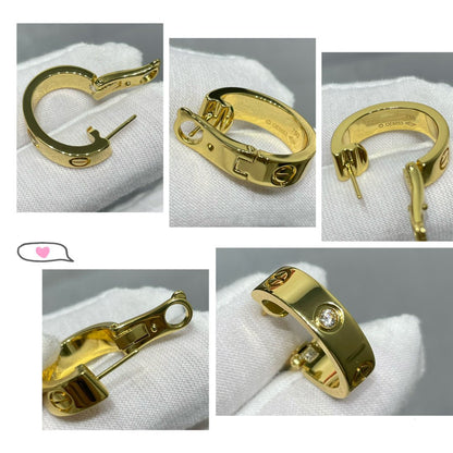 [⭐Glow]LOVE 5.5MM 1 DIAMOND EARRINGS