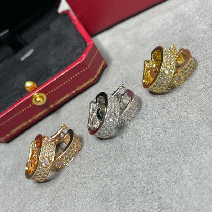 [⭐Glow]LOVE 5.5MM DIAMOND PAVED EARRINGS