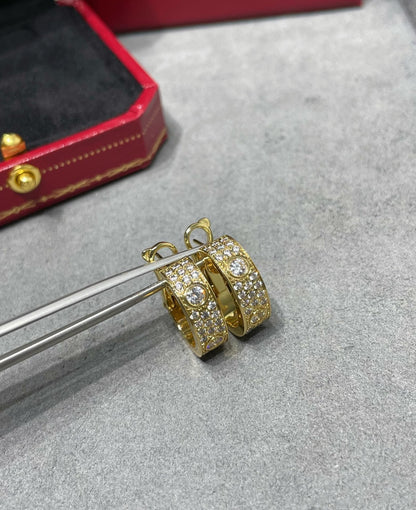 [⭐Glow]LOVE 5.5MM DIAMOND PAVED EARRINGS