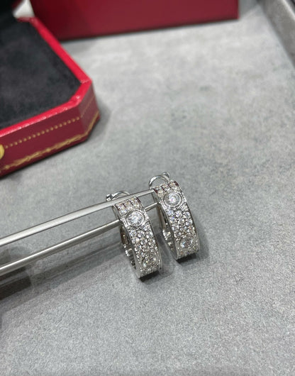 [⭐Glow]LOVE 5.5MM DIAMOND PAVED EARRINGS