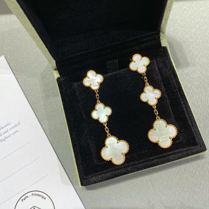 [⭐Glow]CLOVER MOP 3 MOTIFS GOLD EARRINGS