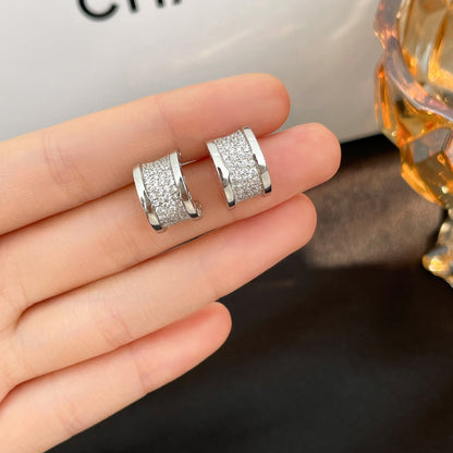 [⭐Glow]ZERO 1 DIAMOND PAVED EARRINGS