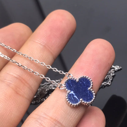 [⭐Glow]CLOVER PIETERSITE SILVER LONG NECKLACE