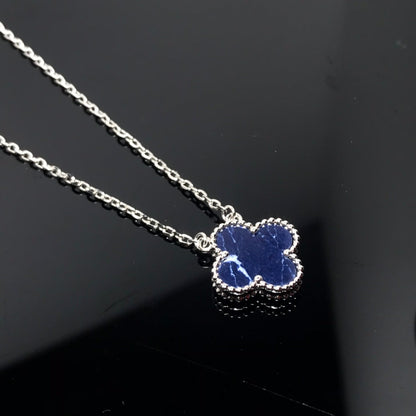 [⭐Glow]CLOVER PIETERSITE SILVER LONG NECKLACE