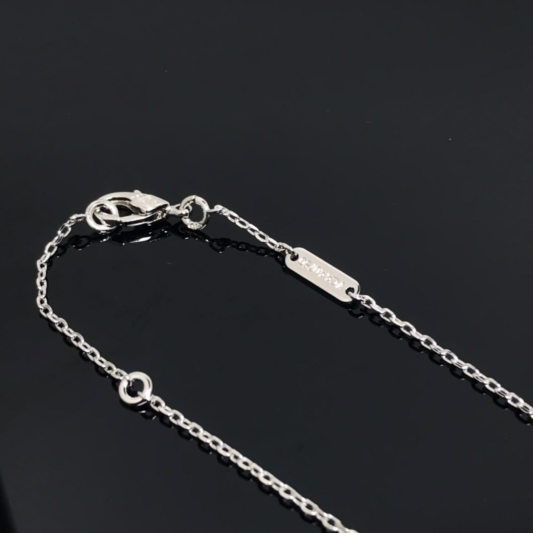 [⭐Glow]CLOVER PIETERSITE SILVER LONG NECKLACE
