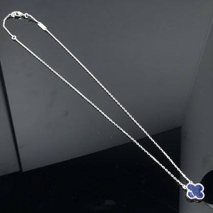 [⭐Glow]CLOVER PIETERSITE SILVER LONG NECKLACE