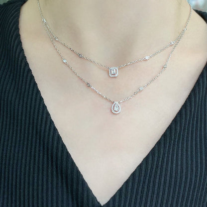 [⭐Glow]MY TWIN 2 ROW DIAMOND NECKLACE