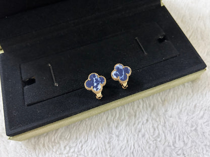 [⭐Glow]CLOVER PIETERSITE MEDIUM STUD EARRINGS