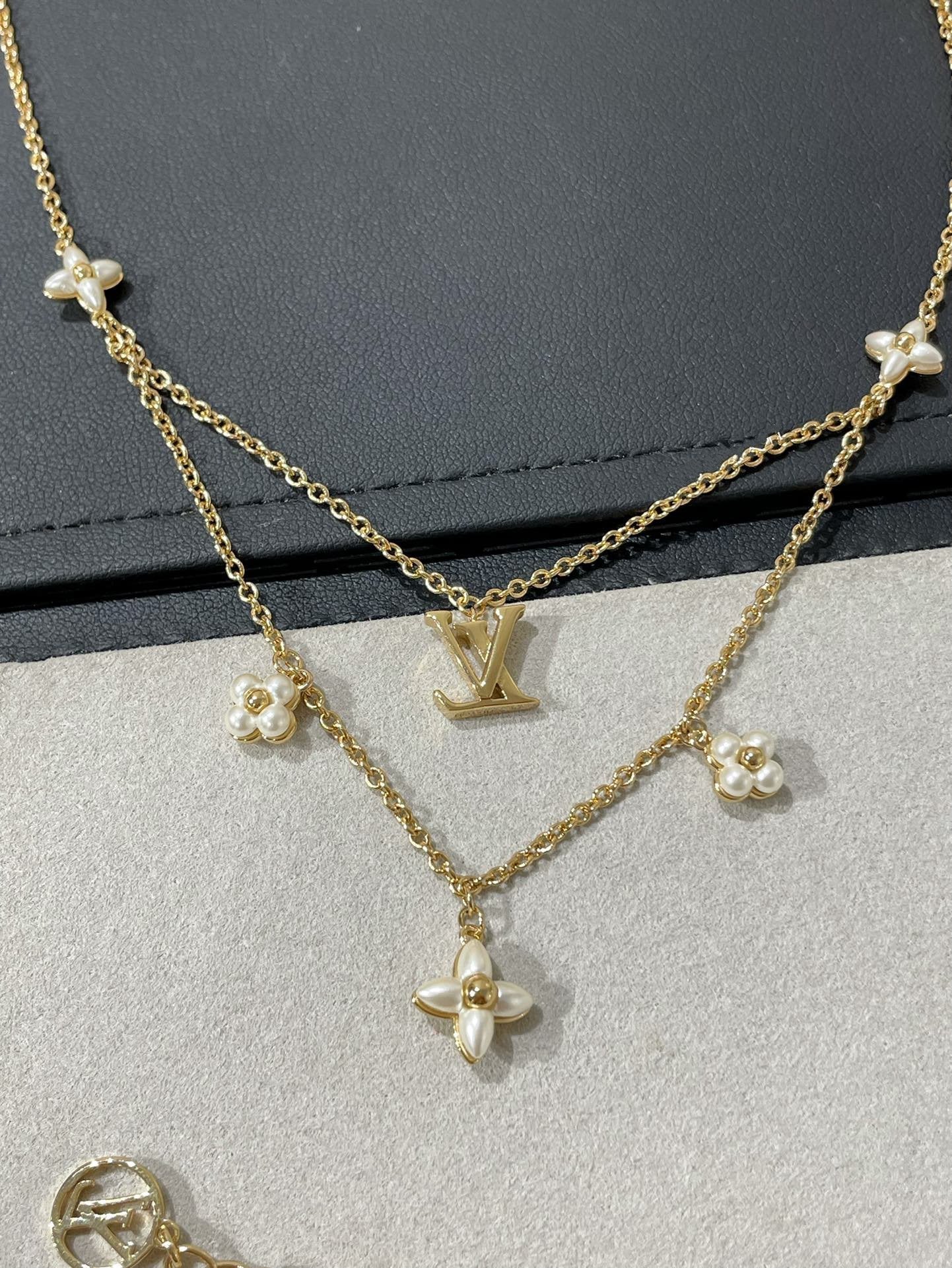 [⭐Glow]FLOWERGRAM GOLD MOP DOUBLE ROW NECKLACE