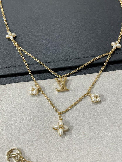 [⭐Glow]FLOWERGRAM GOLD MOP DOUBLE ROW NECKLACE