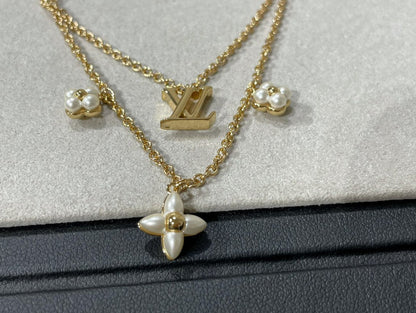 [⭐Glow]FLOWERGRAM GOLD MOP DOUBLE ROW NECKLACE