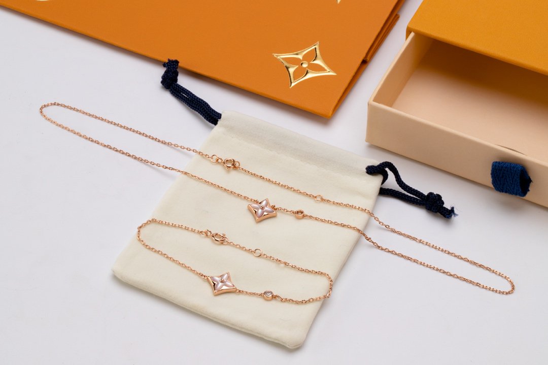 [⭐Glow]STAR PINK MOP 1 DIAMOND PINK GOLD NECKLACE