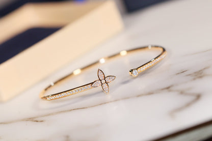 [⭐Glow]IDYLLE GOLD OPEN BRACELET DIAMOND PAVED