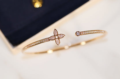 [⭐Glow]IDYLLE GOLD OPEN BRACELET DIAMOND PAVED