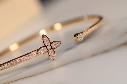 [⭐Glow]IDYLLE GOLD OPEN BRACELET DIAMOND PAVED