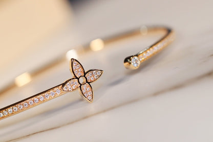 [⭐Glow]IDYLLE GOLD OPEN BRACELET DIAMOND PAVED