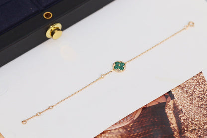 [⭐Glow]STAR AND SUN 4 MOTIF PINK GOLD MALACHITE BRACELET