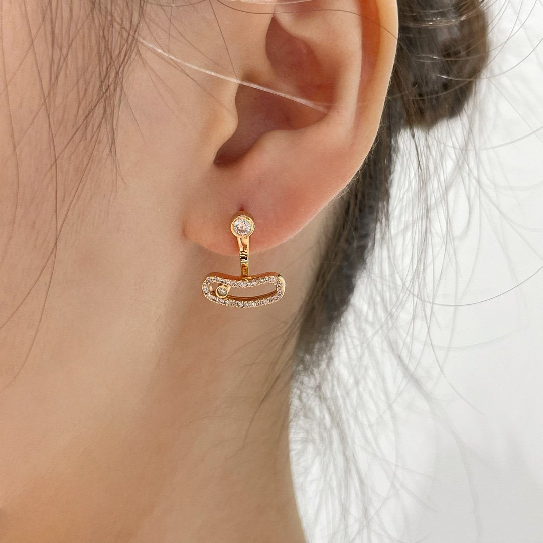 [⭐Glow]MOVE UNO PINK GOLD DIAMOND EARRINGS