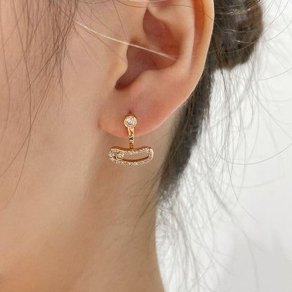 [⭐Glow]MOVE UNO PINK GOLD DIAMOND EARRINGS