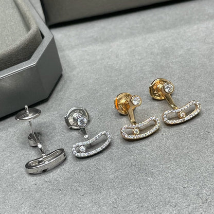 [⭐Glow]MOVE UNO PINK GOLD DIAMOND EARRINGS