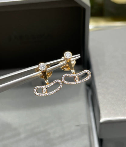 [⭐Glow]MOVE UNO PINK GOLD DIAMOND EARRINGS