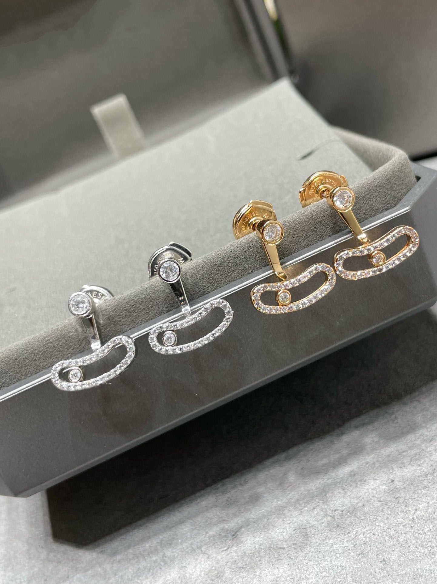 [⭐Glow]MOVE UNO PINK GOLD DIAMOND EARRINGS