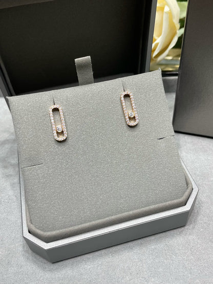 [⭐Glow]MOVE UNO STUD DIAMOND PAVED EARRINGS