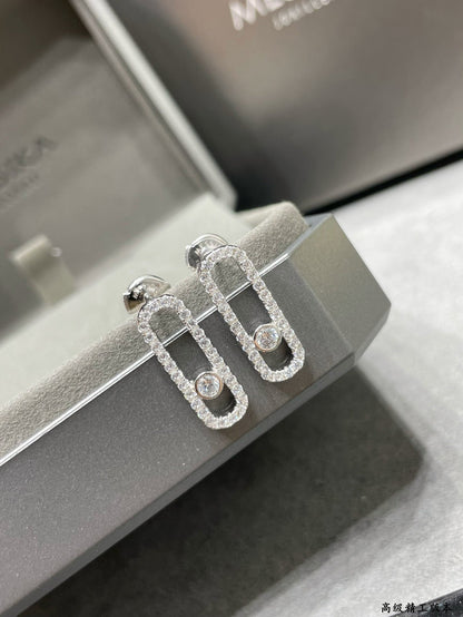 [⭐Glow]MOVE UNO STUD DIAMOND PAVED EARRINGS
