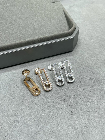 [⭐Glow]MOVE UNO STUD DIAMOND PAVED EARRINGS