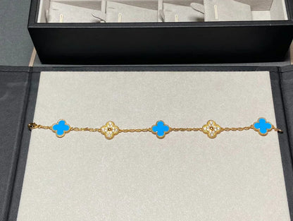 [⭐Glow] CLOVER 5 MOTIF BLUE AGATE BRACELET COLLECTION