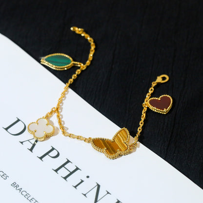 [⭐Glow]LUCKY SPRING 5 MOTIF GOLD BRACELET