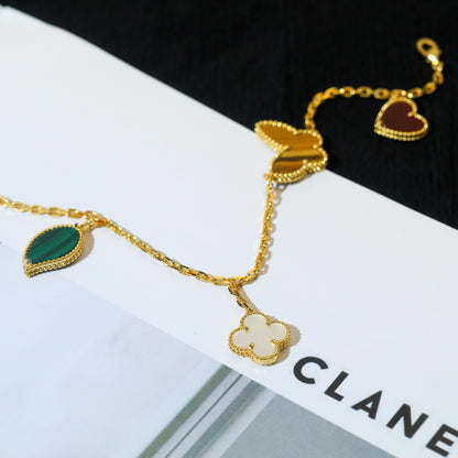 [⭐Glow]LUCKY SPRING 5 MOTIF GOLD BRACELET
