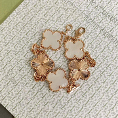 [⭐Glow]CLOVER WHITE PEARL MOP 5 MOTIF BRACELET COLLECTION