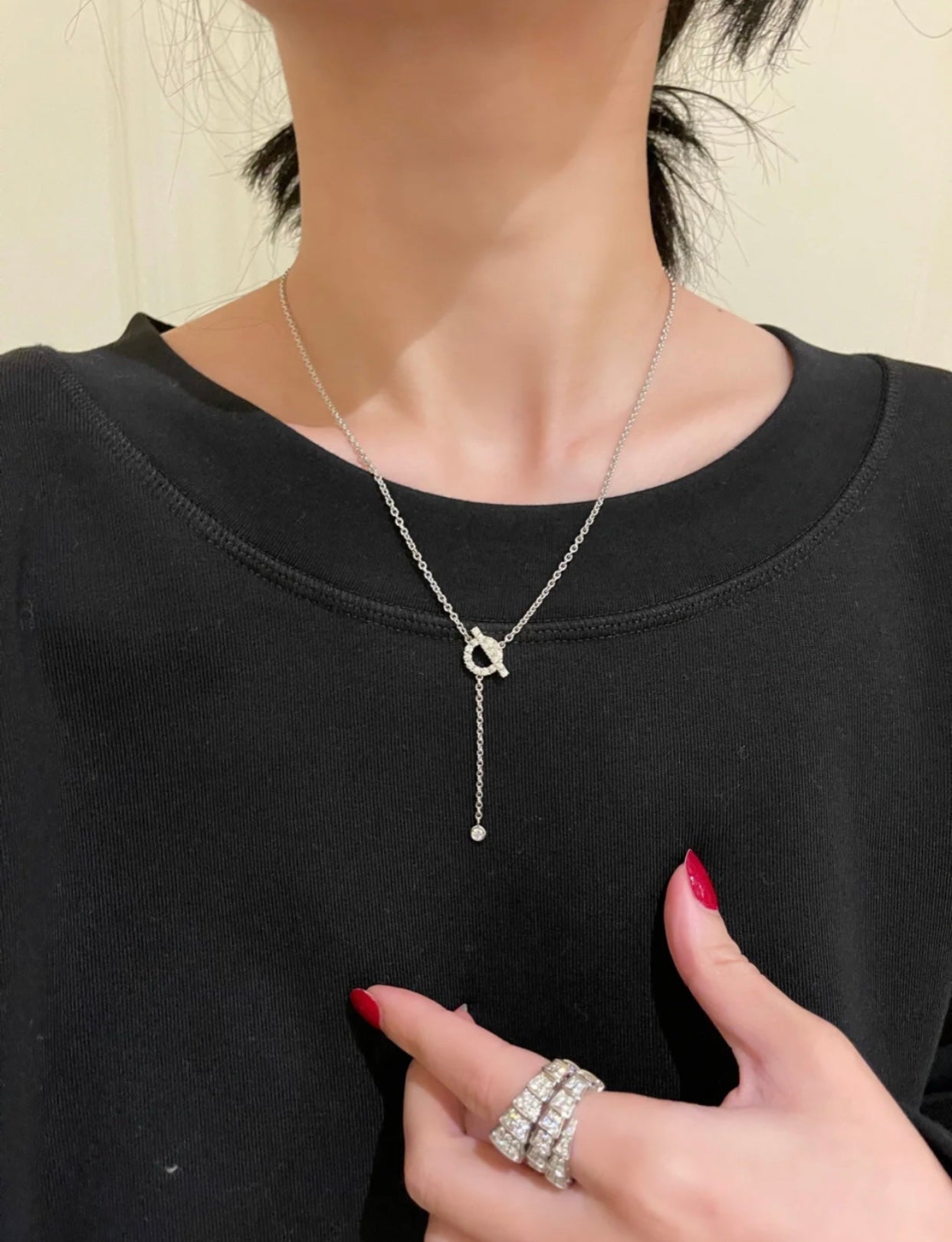 [⭐Glow]FINESSE SILVER DIAMOND NECKLACE