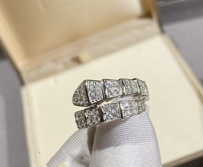 [⭐Glow]SERPENTI RING SILVER DIAMOND PAVED