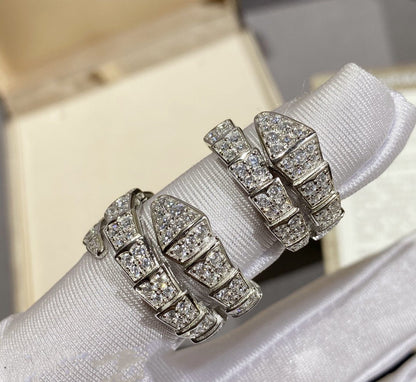 [⭐Glow]SERPENTI RING SILVER DIAMOND PAVED