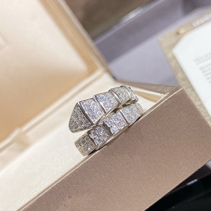 [⭐Glow]SERPENTI RING SILVER DIAMOND PAVED