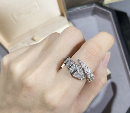 [⭐Glow]SERPENTI LARGE RING SILVER DIAMOND PAVED